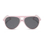 diff eyewear featuring the tosca ii aviator sunglasses with a powder pink frame and grey lenses front view