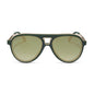 diff eyewear featuring the tosca iii aviator sunglasses with a fairway green acetate with gold accentsframe  and aloe green gradient w/ light gold flash lenses front view