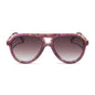 diff eyewear tosca iii oversized aviator sunglasses with a lavender haze purple tortoise acetate frame and brown gradient lenses front view