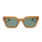 travis mathews x diff eyewear featuring the solana cat eye sunglasses with a caramel acetate frame and g15 polarized lenses front view