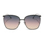 diff eyewear featuring the vittoria square sunglasses with a brushed black frame and twilight gradient lenses front view