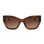 diff eyewear featuring the vivienne cateye sunglasses with a sequoia tortoise frame and brown gradient polarized lenses front view