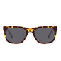 diff eyewear wesley square sunglasses in a amber tortoise frame and grey polarized lens front view