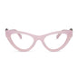 wicked x diff eyewear featuring the glinda upland for good cat eye prescription glasses with a pink frame front view