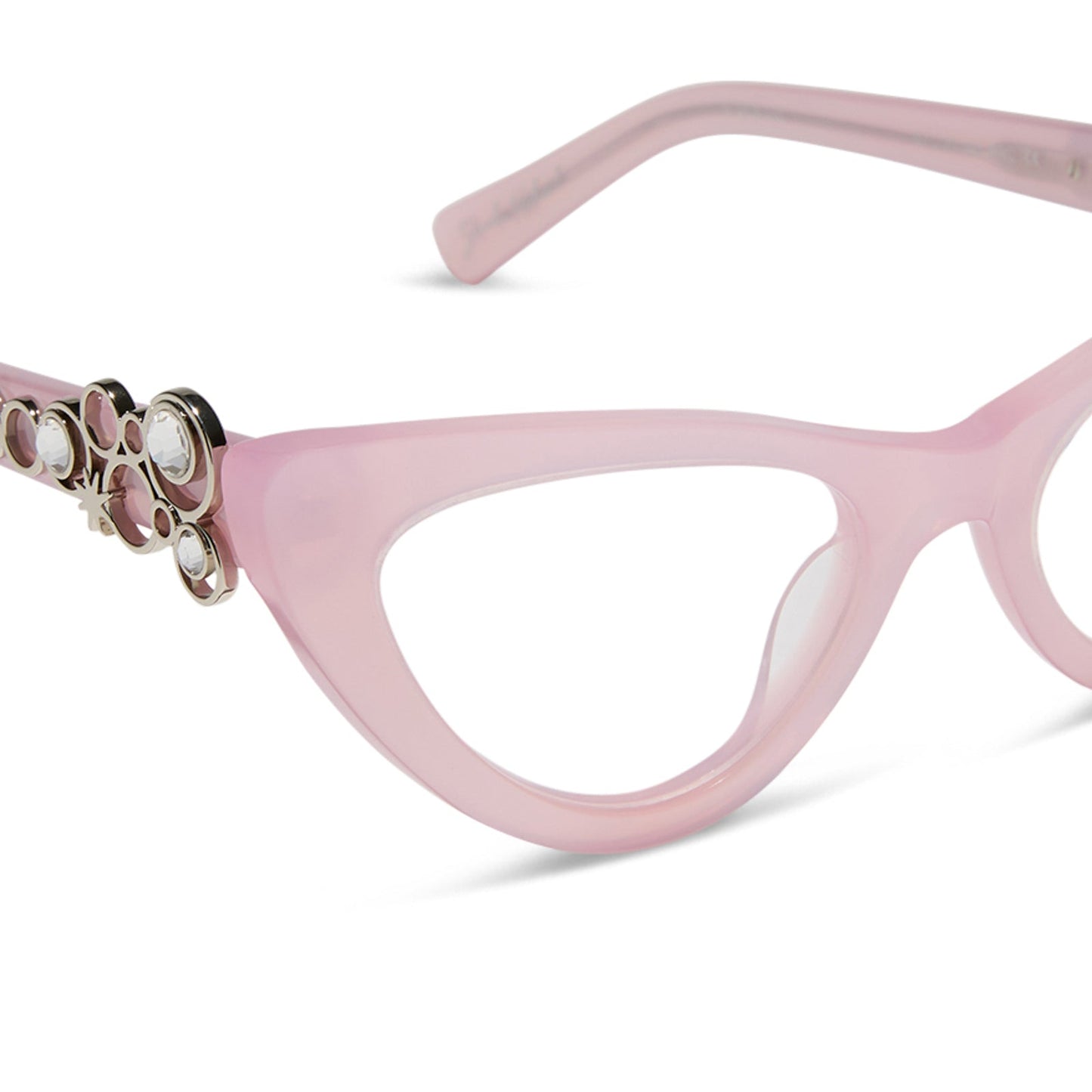 wicked x diff eyewear featuring the glinda upland for good cat eye prescription glasses with a pink frame detailed view