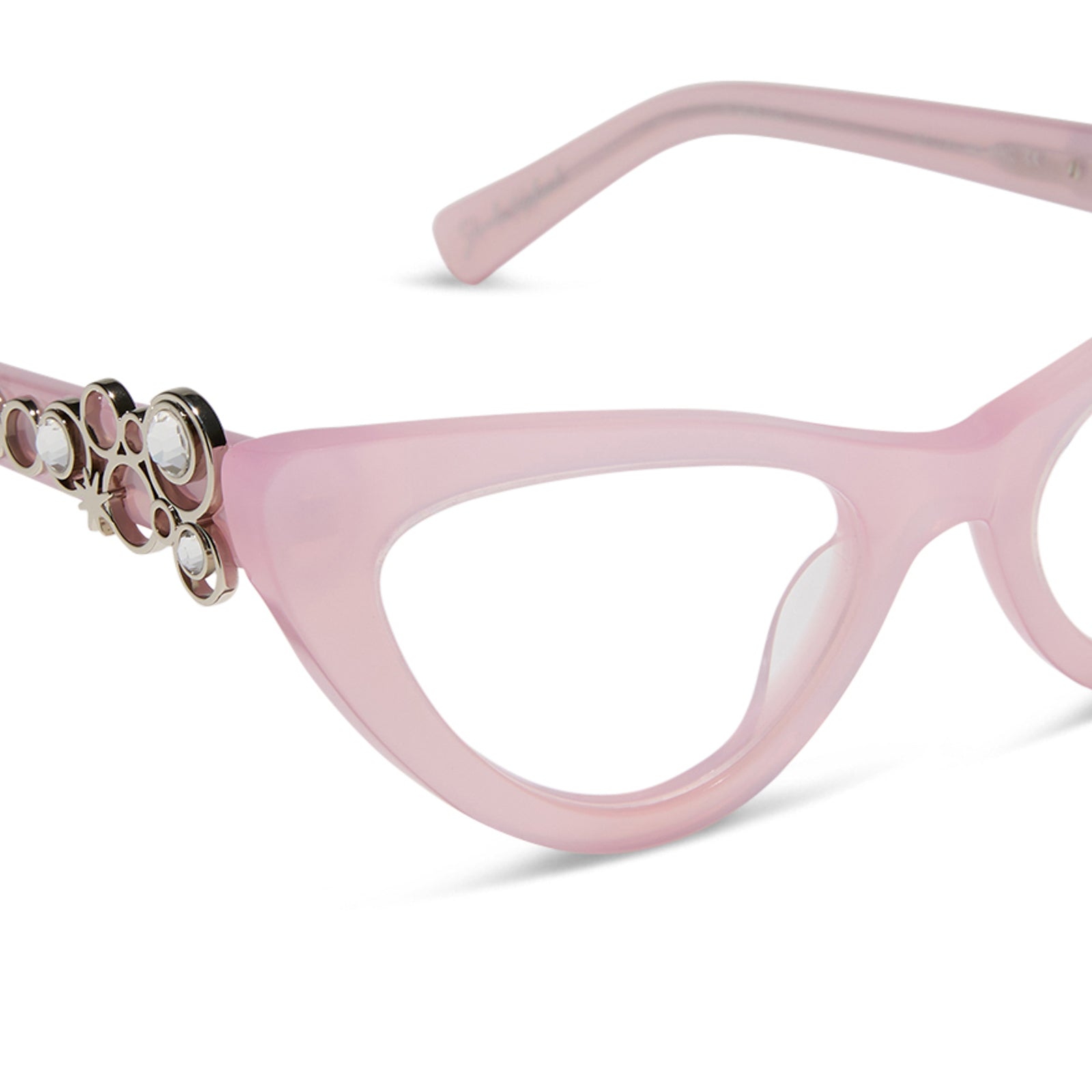 wicked x diff eyewear featuring the glinda upland for good cat eye prescription glasses with a pink frame detailed view