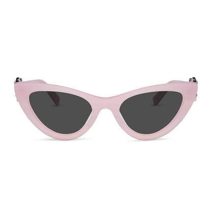 wicked x diff eyewear featuring the glinda upland for good cat eye prescription sunglasses with a pink frame front view