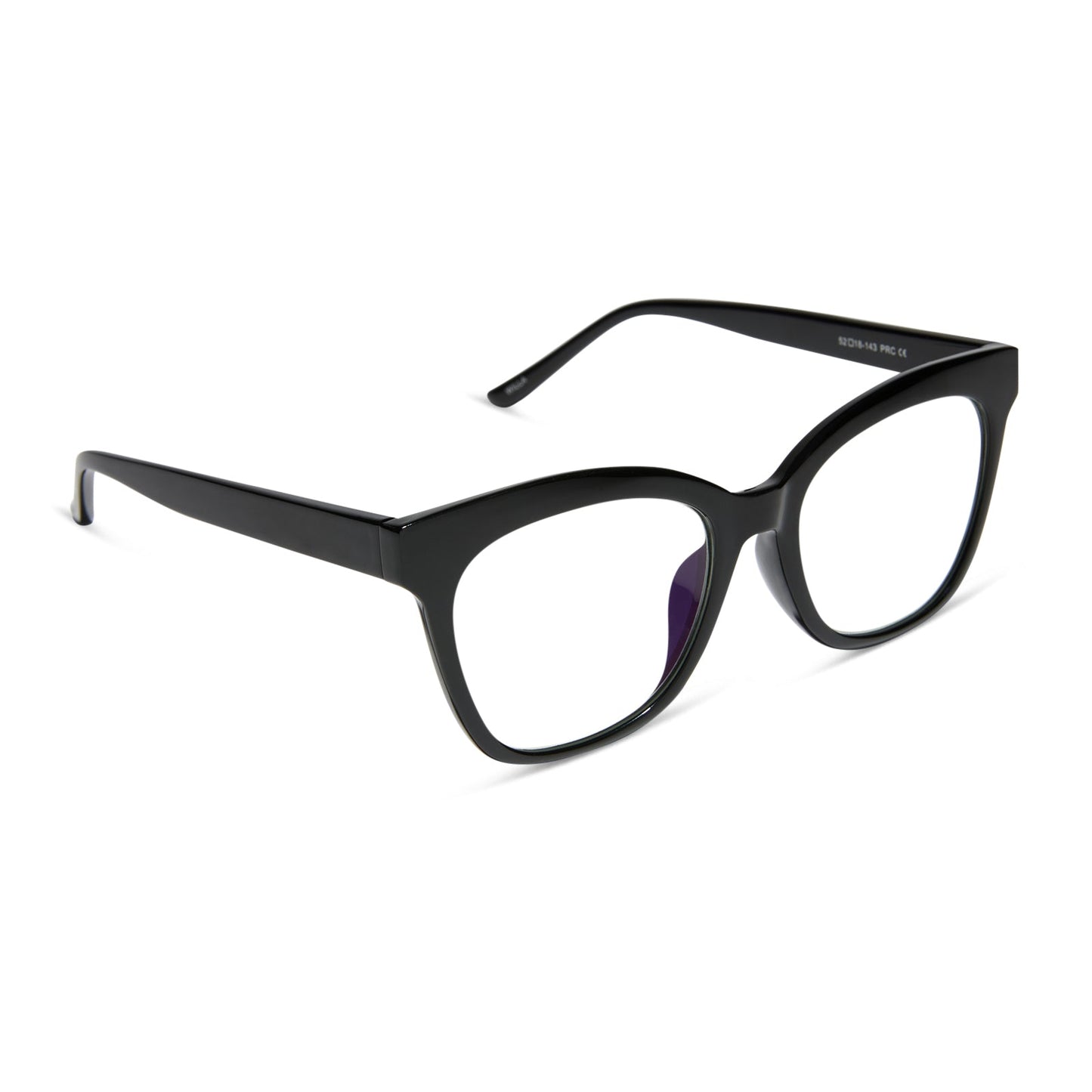 diff eyewear featuring the willa square blue light readers with a black frame angled view