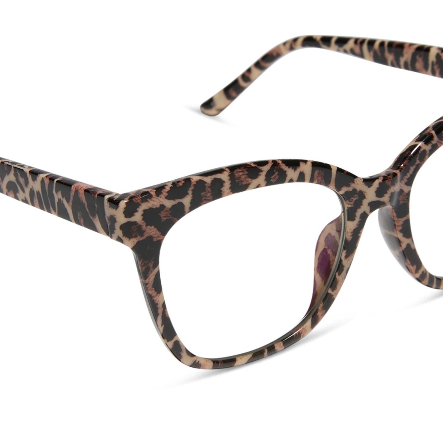 diff eyewear featuring the willa square blue light readers with a leopard tortoise frame detailed view