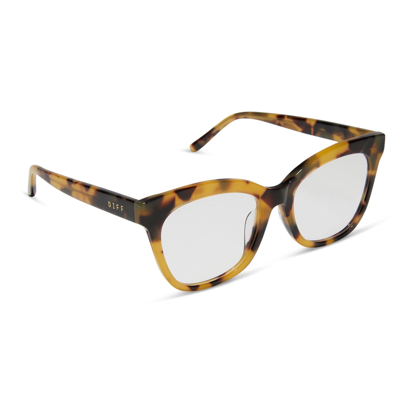 diff eyewear featuring the winston square prescription glasses with a brown kombu frame angled view