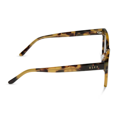diff eyewear featuring the winston square prescription glasses with a brown kombu frame side view