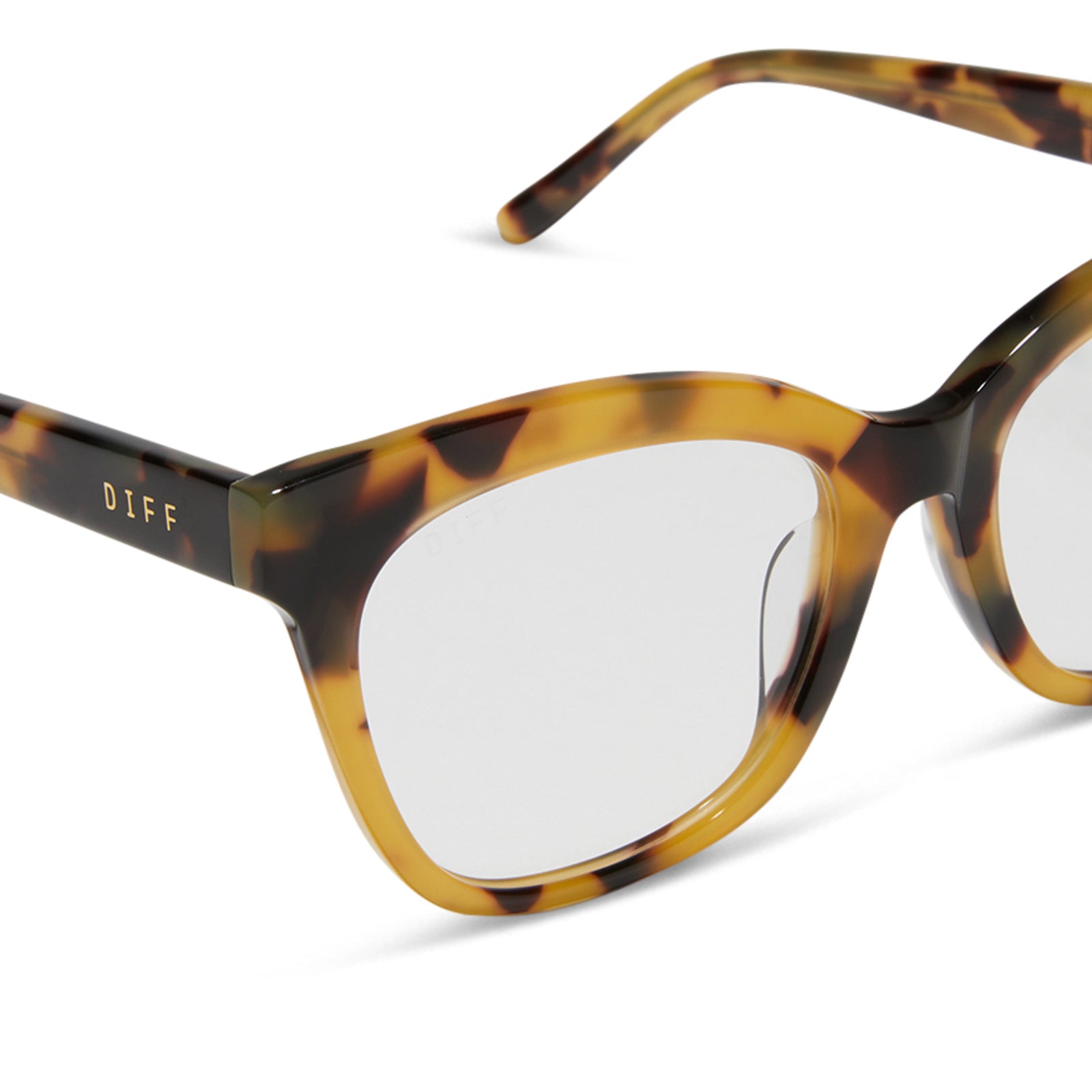 diff eyewear featuring the winston square prescription glasses with a brown kombu frame detailed view