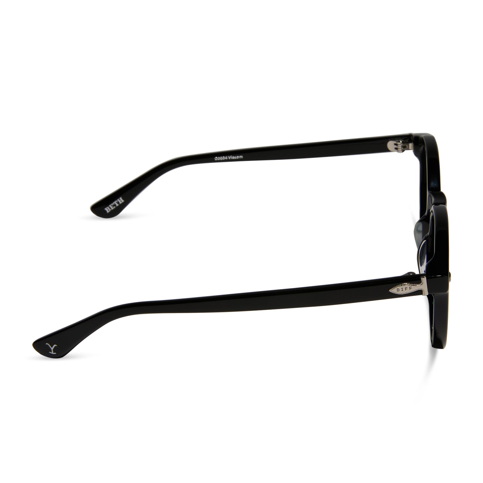 diff eyewear yellowstone beth sunglasses black & g15 side view