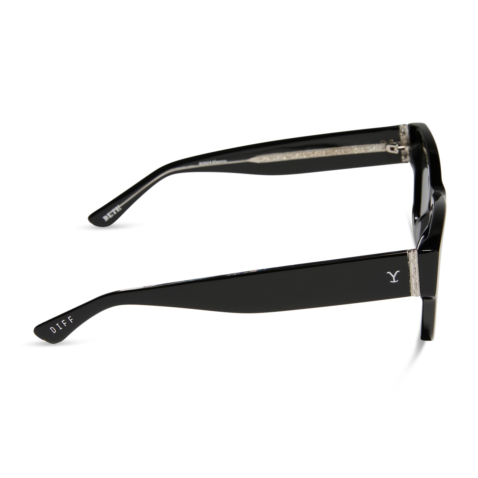 diff eyewear yellowstone beth ii sunglasses black & grey side view