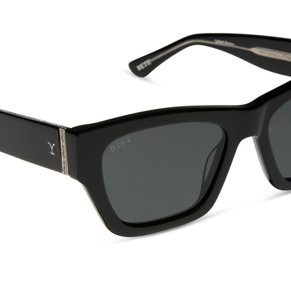 diff eyewear yellowstone beth ii sunglasses black & grey detailed view