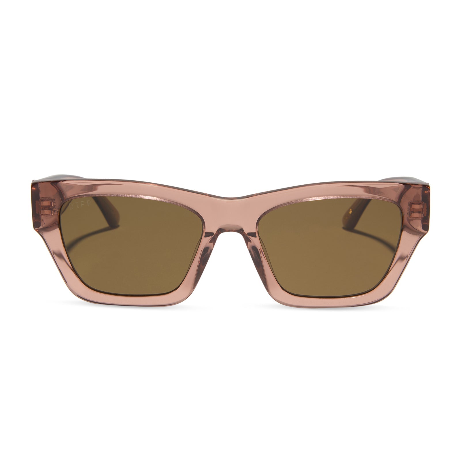 yellowstone x diff eyewear featuring the beth ii cat eye sunglasses with a cafe ole frame and brown polarized lenses front view