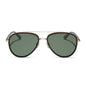 yellowstone x diff eyewear featuring the yellowstone aviator sunglasses with a black frame and g15 polarized lenses front view