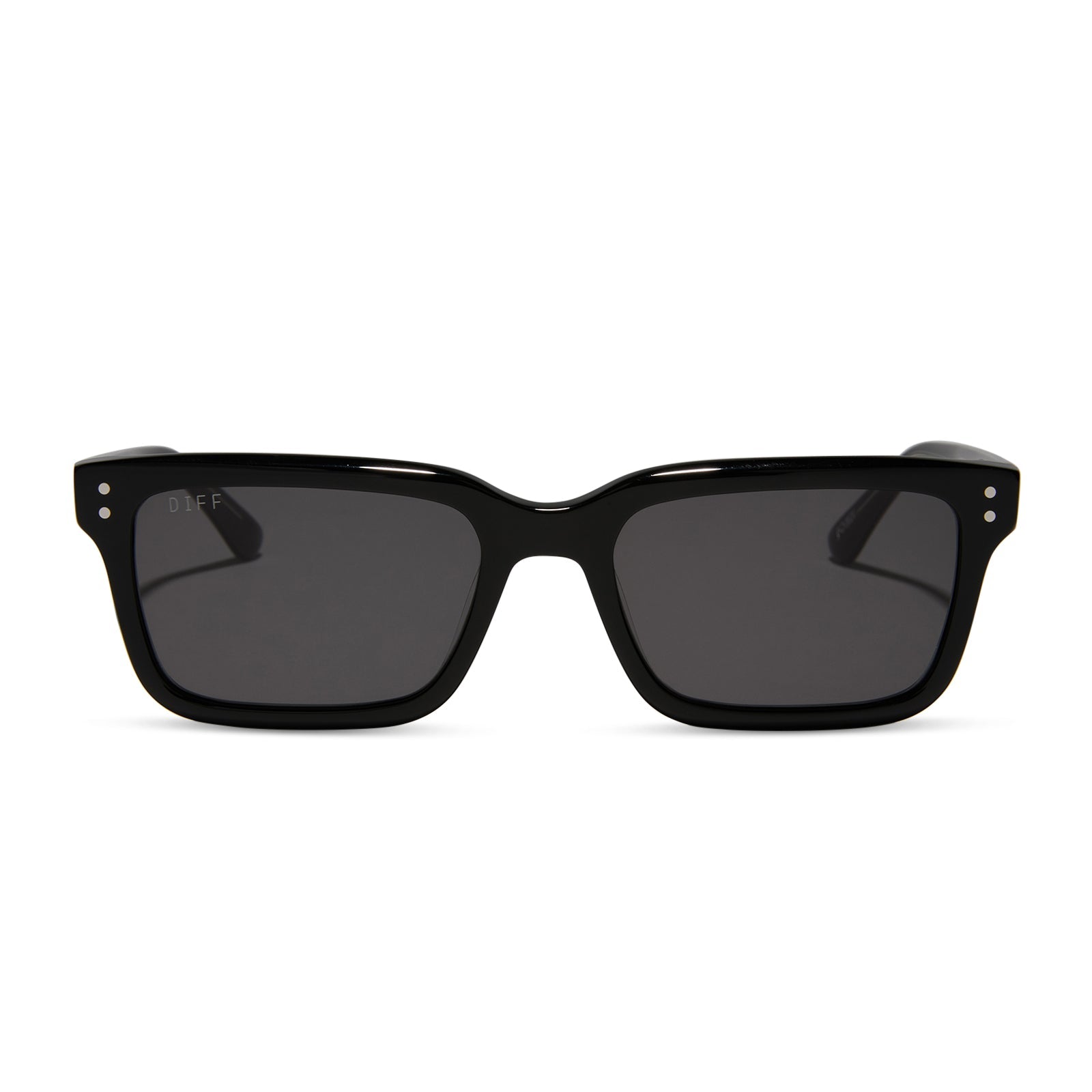 diff eyewear yellowstone john dutton rectangular prescription sunglasses black frame front view