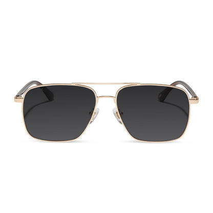 yellowstone x diff eyewear featuring the rip wheeler navigator prescription sunglasses with a gold frame front view