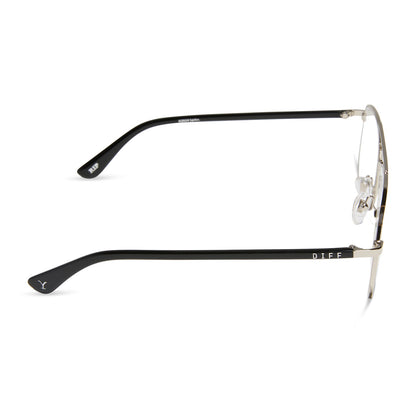 yellowstone x diff eyewear featuring the rip wheeler navigator prescription glasses with a silver frame side view