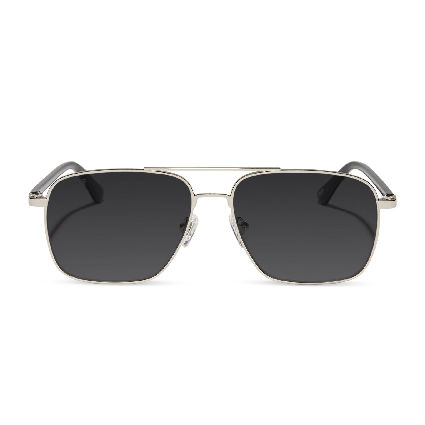 yellowstone x diff eyewear featuring the rip wheeler navigator prescription sunglasses with a silver frame front view