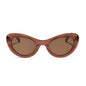 diff eyewear featuring the zaria cateye sunglasses with a café ole acetate frame and brown lenses front view