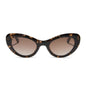 diff eyewear featuring the zaria cat eye sunglasses with a espresso tortoise frame and brown gradient lenses front view