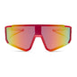 diff sport featuring the heat shield sunglasses with a firecracker red frame and sunset mirror polarized lenses front view