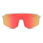star wars™ x diff sport featuring the luke x-wing™ 2.0 shield sunglasses with a white frame and red orange fire mirror polarized lenses front view
