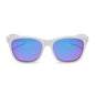 diff sport sky square sunglasses with a matte white frame and sunset mirror polarized lenses front view