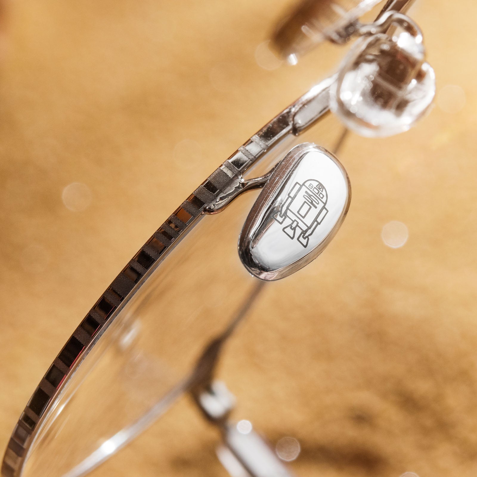 diff eyewear star wars r2d2 silver clear glasses nose guard detail