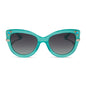 disney princess diff eyewear jasmine cat eye sunglasses with a teal fream and grey gradient lenses front view