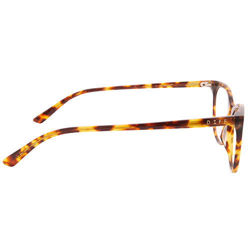 diff eyewear jade amber tortoise prescription glasses side view