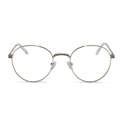 star wars x diff eyewear mace winduâ„¢ï¸ prescription glasses with space oxidized steel metal frame front view
