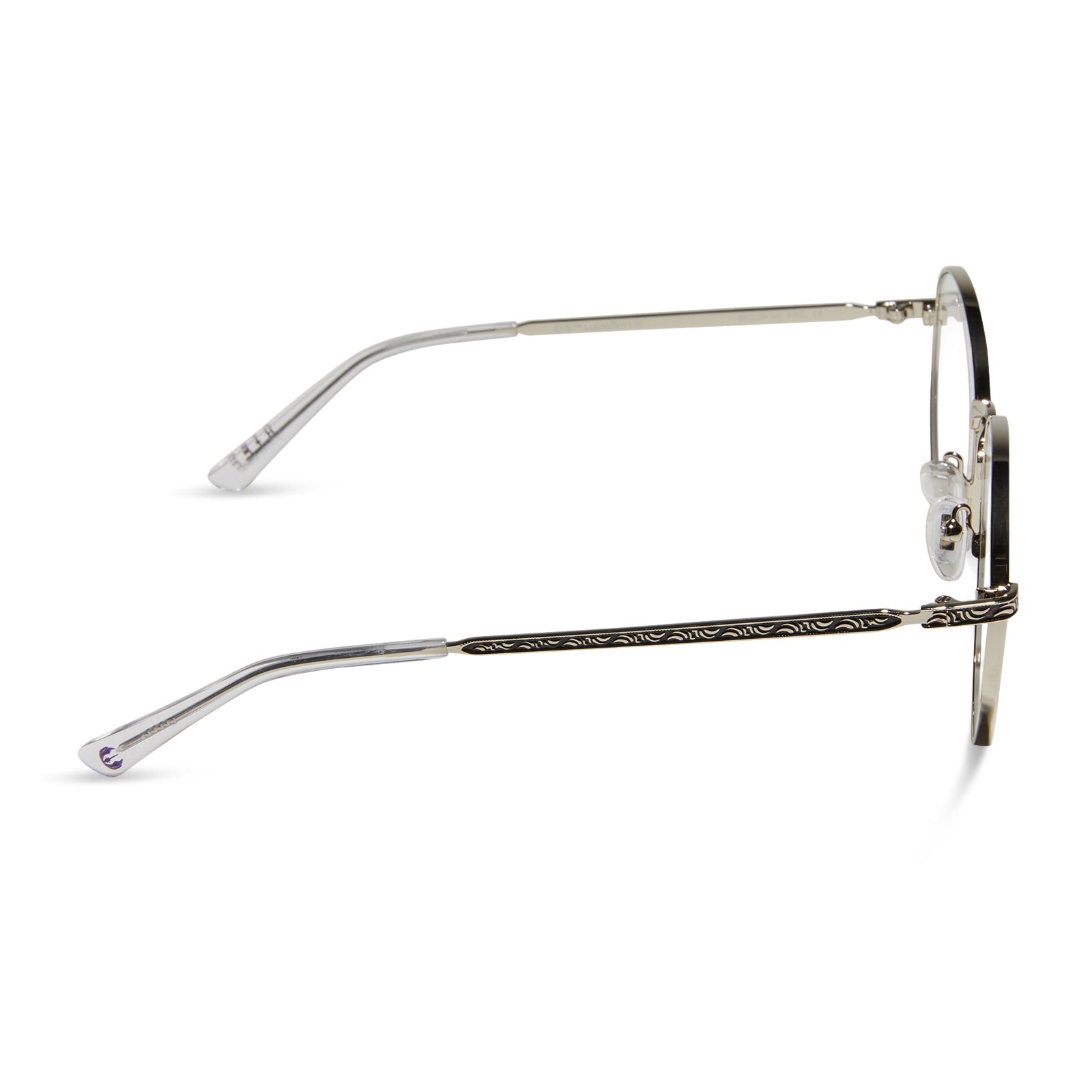 star wars x diff eyewear mace winduâ„¢ï¸ prescription glasses with space oxidized steel metal frame side view
