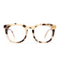 diff eyewear weston round glasses with a cream tortoise acetate frame and blue light technology lenses front view
