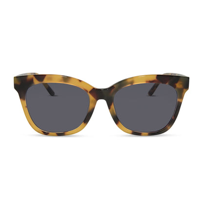 diff eyewear featuring the winston square prescription sunglasses with a brown kombu frame front view